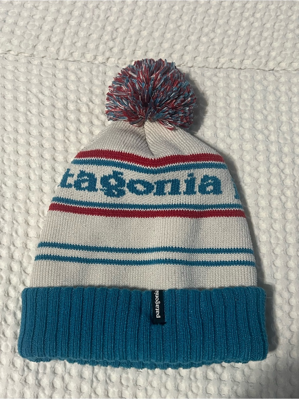 Patagonia Woman’s Beanie - White, Teal & Red
